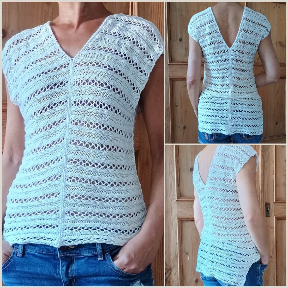 gestricktes Top von vorne und hinten