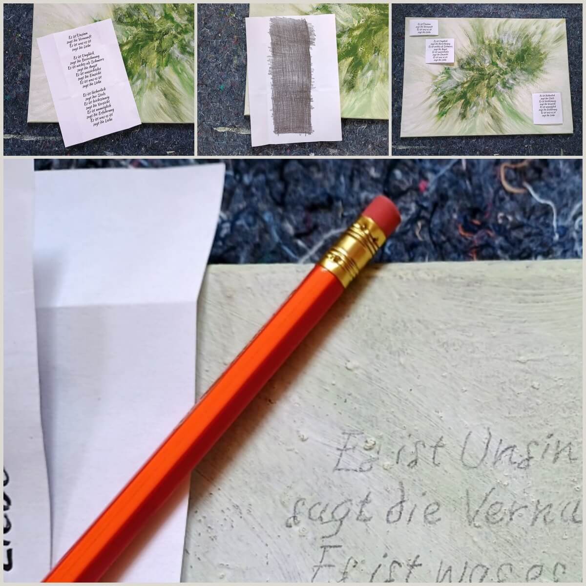 Schrift auf Leinwand übertragen
