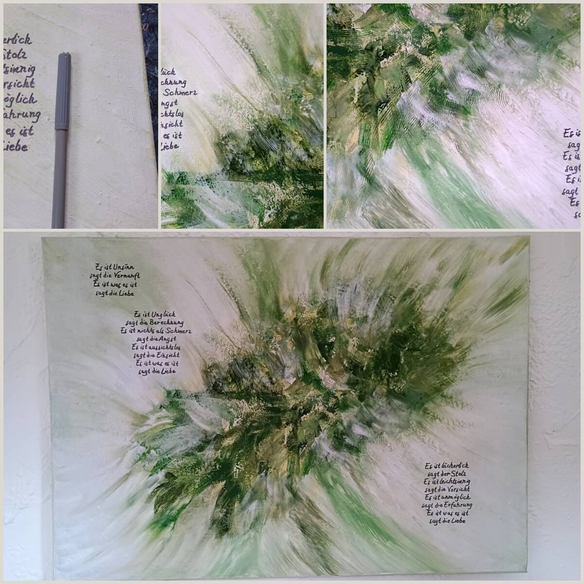 Detailaufnahmen vom Gedicht auf dem Bild