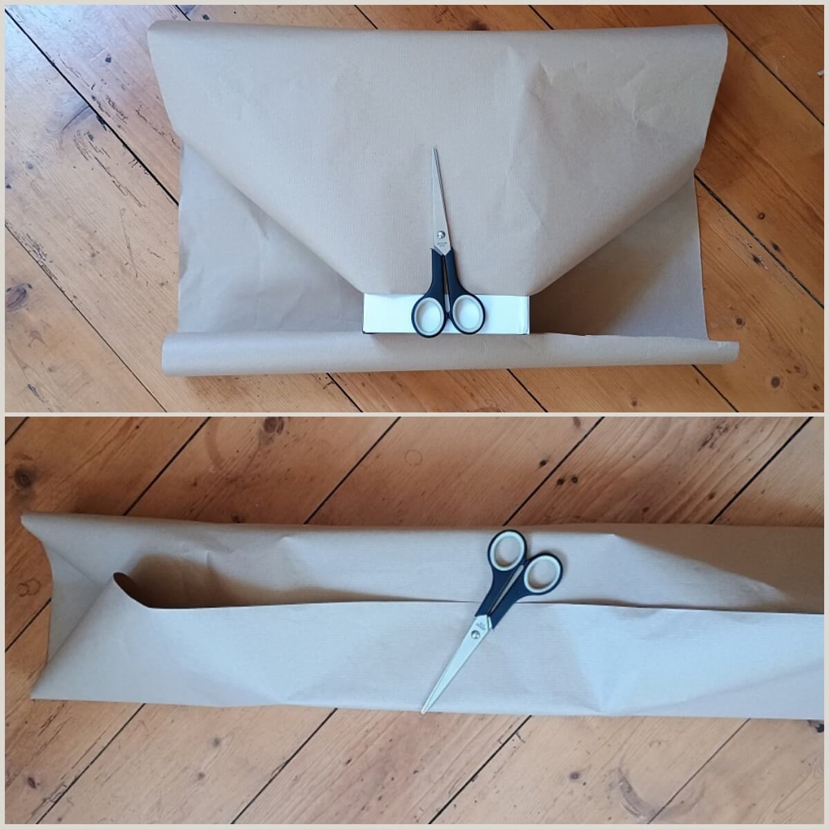 Papier für Geschenk zuschneiden