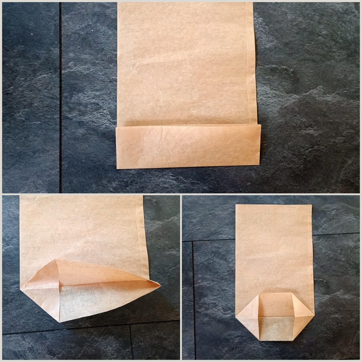 Boden von Geschenktasche falten