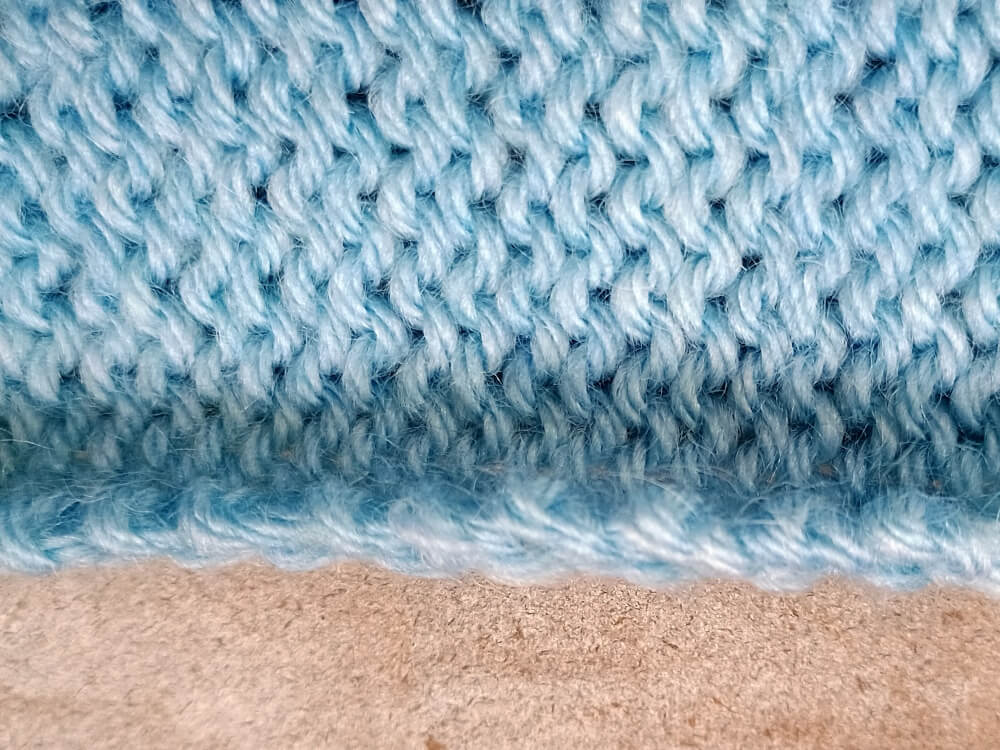Strickrand mit rechten Maschen