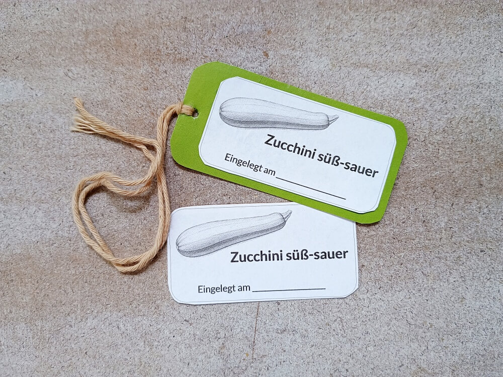 DIY-Etiketten für Zucchini