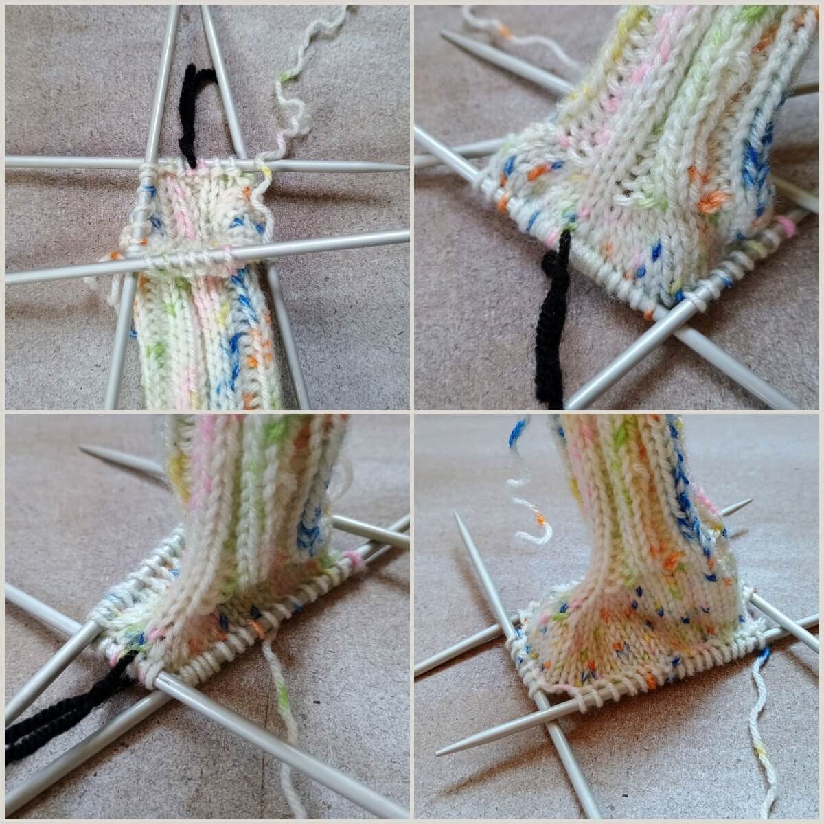 Fußteil der Schühchen stricken