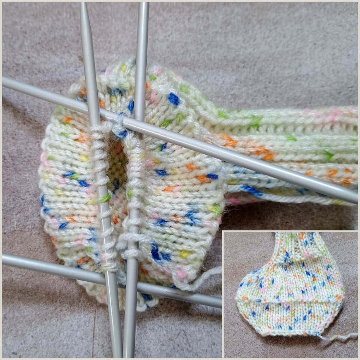 Sohle von Babypuschen stricken