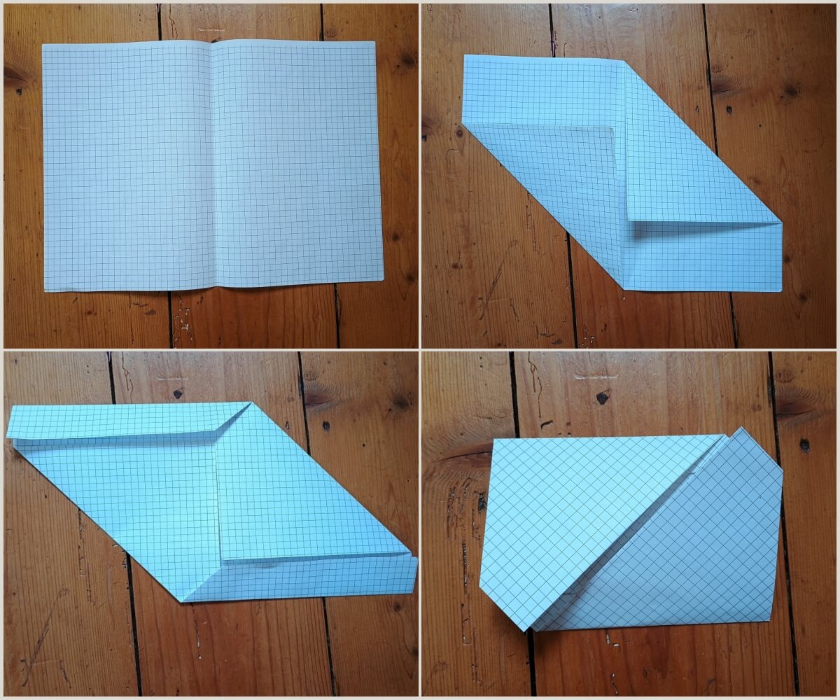 Umschläge für Geldgeschenke aus kariertem Papier falten