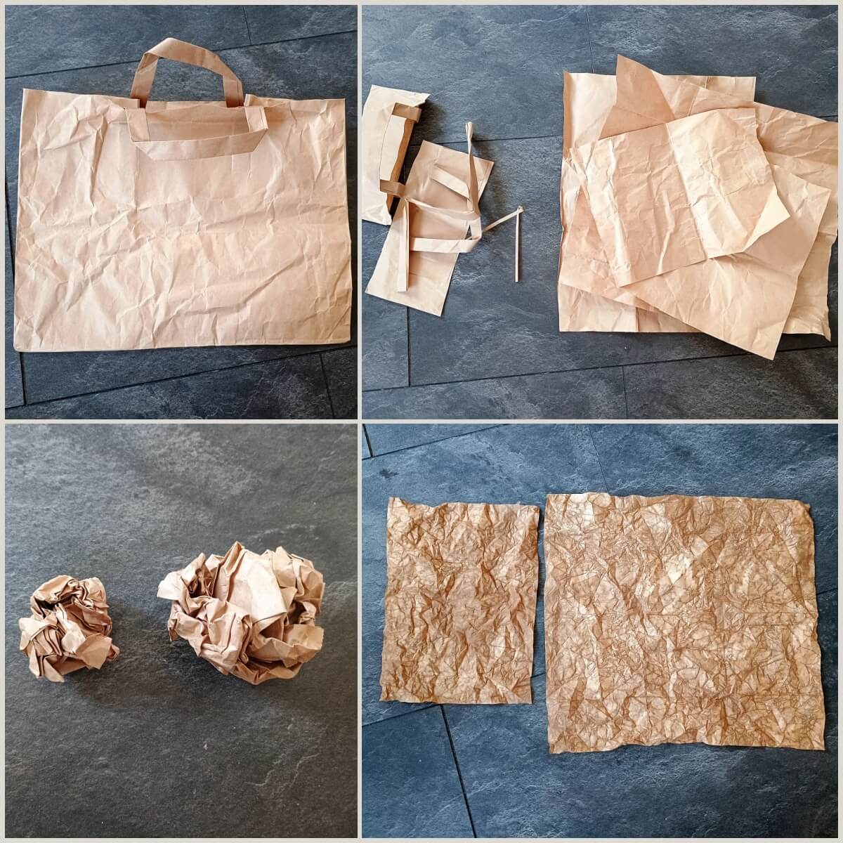 Papiertüte zuschneiden und befeuchten