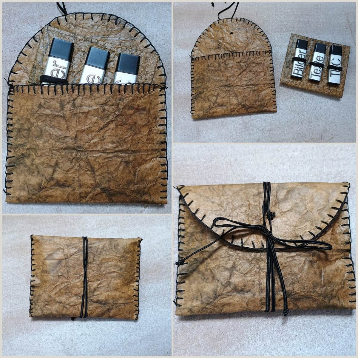 fertig gestalteter USB-Stick-Organizer in verschiedenen Perspektiven