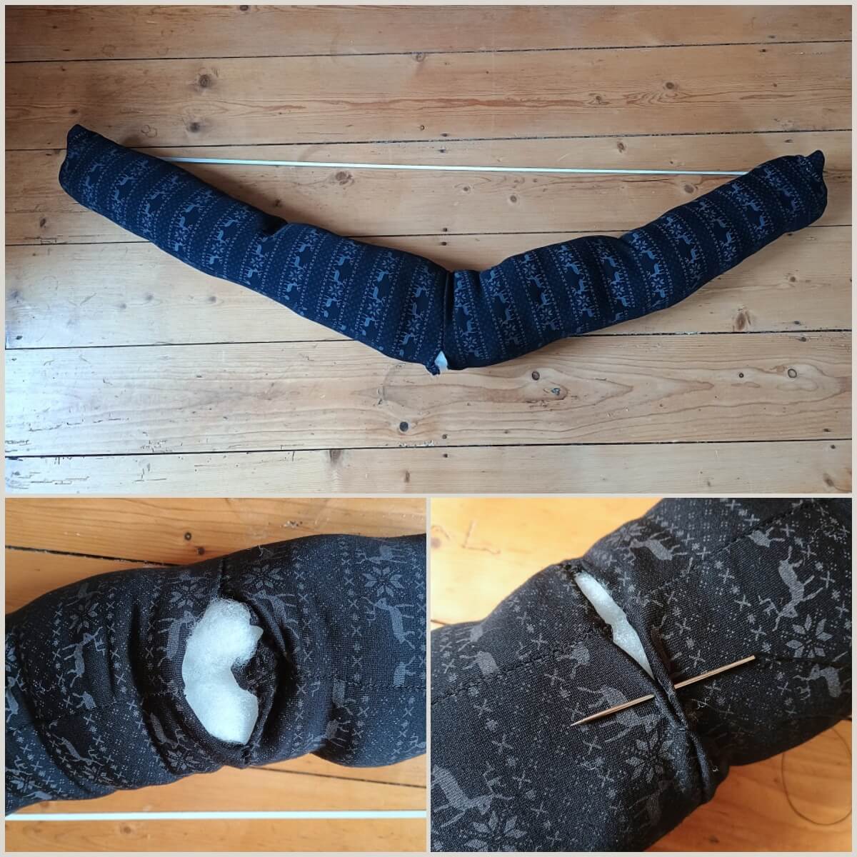 Leggings mit Füllwatte ausstopfen